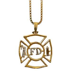 Fireman's Pendant Cross Necklace